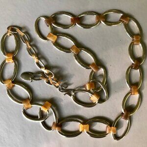 Liz Claiborne tortoise and gold link belt